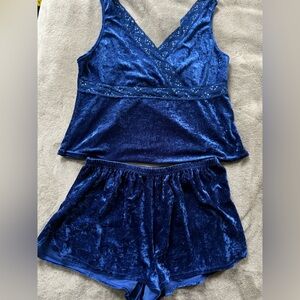 Avon Midnight Blue Velvet Pajama Set